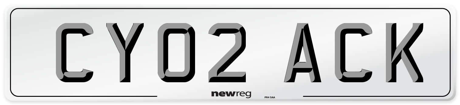 CY02 ACK Number Plate from New Reg